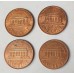 UNITED STATES OF AMERICA 1967 - 1968 . ONE 1 CENT . 4x UNCIRCULATED COINS